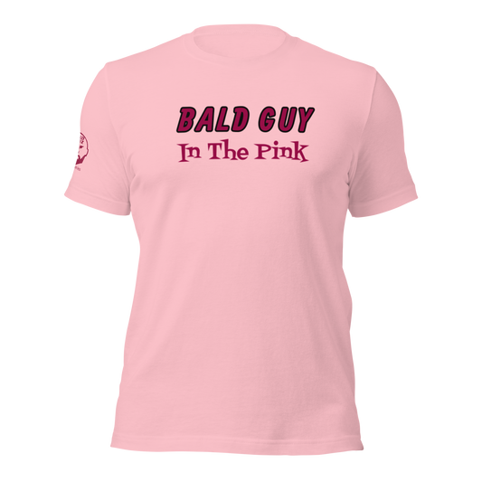 Bald Guy In The Pink t-shirt